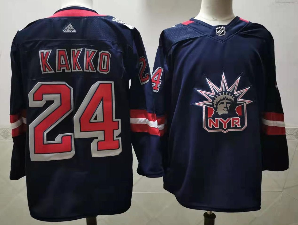 Men New York Rangers #24 Kakko Navy Authentic Stitched 2020 Adidias NHL Jersey